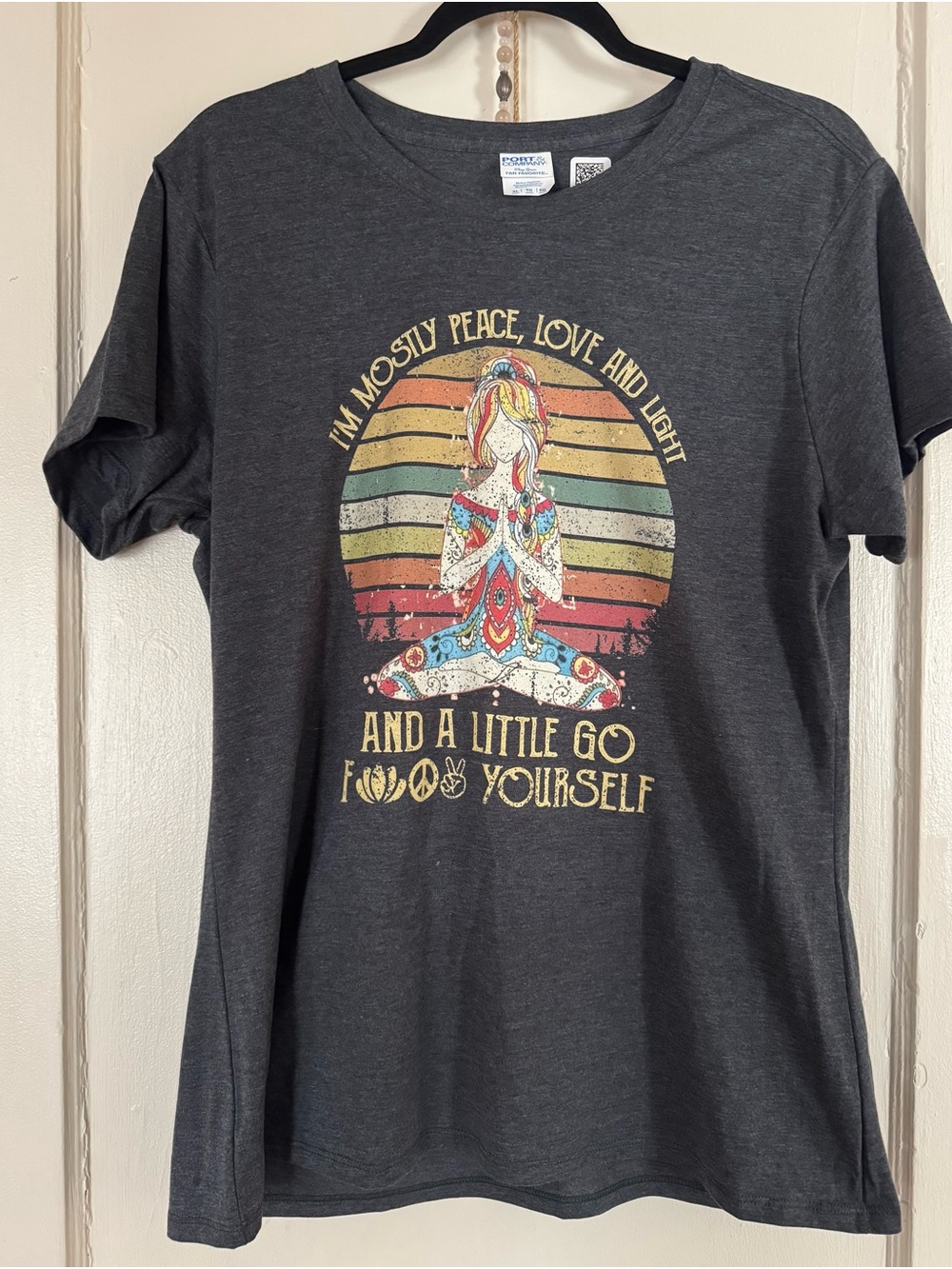 Graphic Yoga Girl Tee - Charcoal - Picture 2 of 5